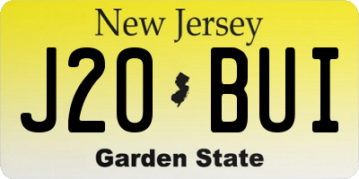 NJ license plate J20BUI