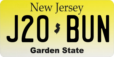 NJ license plate J20BUN