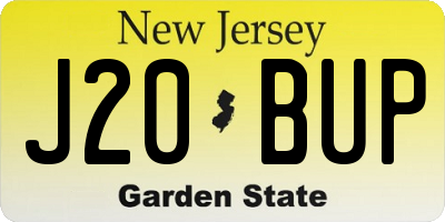 NJ license plate J20BUP