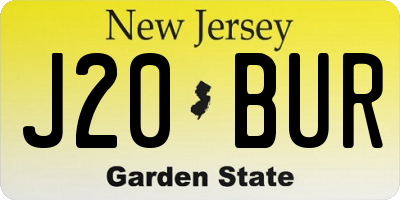 NJ license plate J20BUR