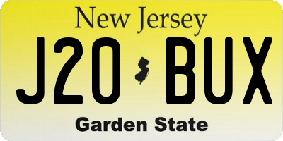 NJ license plate J20BUX