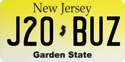 NJ license plate J20BUZ
