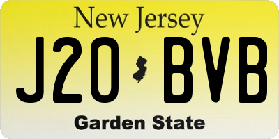 NJ license plate J20BVB