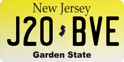 NJ license plate J20BVE
