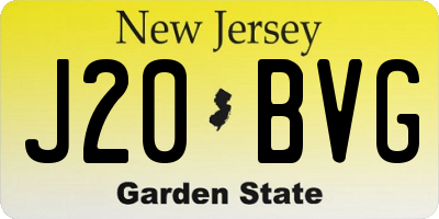 NJ license plate J20BVG