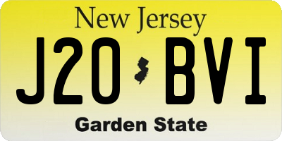 NJ license plate J20BVI