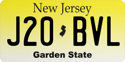 NJ license plate J20BVL