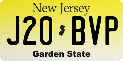 NJ license plate J20BVP