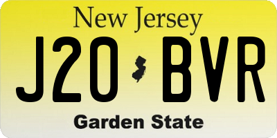 NJ license plate J20BVR