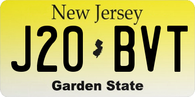 NJ license plate J20BVT