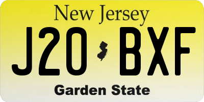 NJ license plate J20BXF