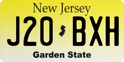 NJ license plate J20BXH