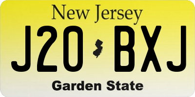 NJ license plate J20BXJ