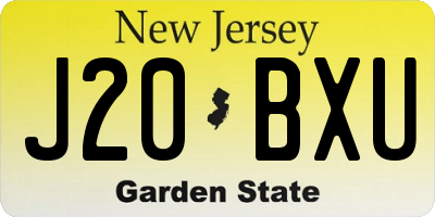 NJ license plate J20BXU