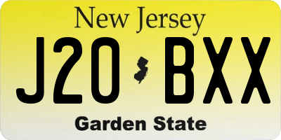 NJ license plate J20BXX
