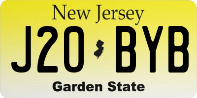 NJ license plate J20BYB