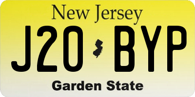NJ license plate J20BYP