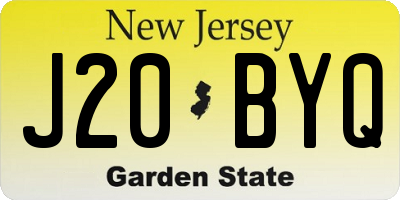 NJ license plate J20BYQ