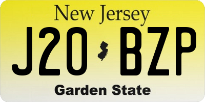 NJ license plate J20BZP