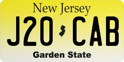 NJ license plate J20CAB