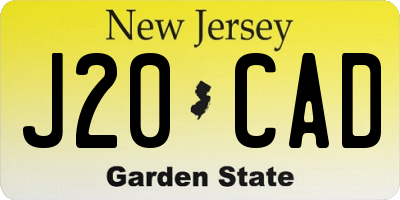 NJ license plate J20CAD