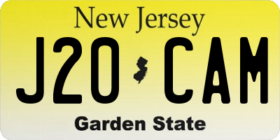 NJ license plate J20CAM