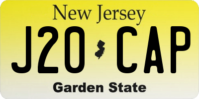 NJ license plate J20CAP