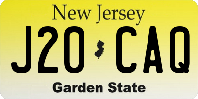 NJ license plate J20CAQ