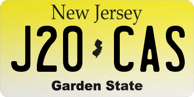 NJ license plate J20CAS