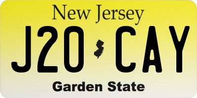 NJ license plate J20CAY
