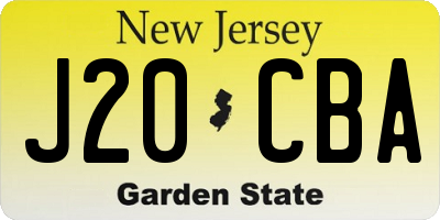 NJ license plate J20CBA
