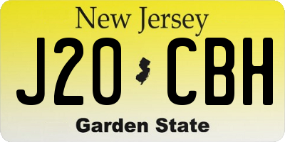 NJ license plate J20CBH
