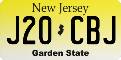 NJ license plate J20CBJ