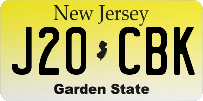 NJ license plate J20CBK