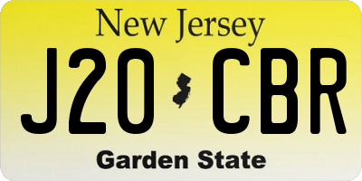 NJ license plate J20CBR