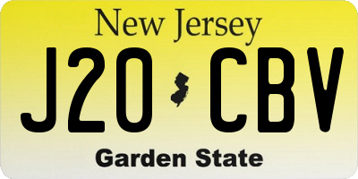 NJ license plate J20CBV