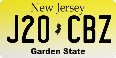 NJ license plate J20CBZ