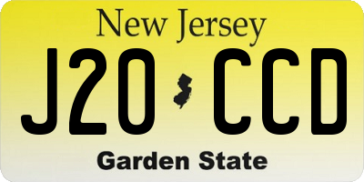 NJ license plate J20CCD