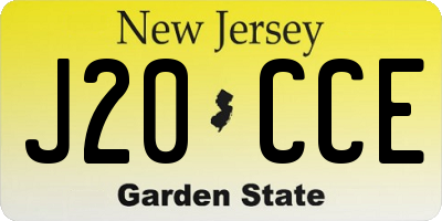 NJ license plate J20CCE