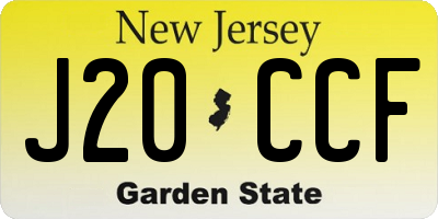 NJ license plate J20CCF