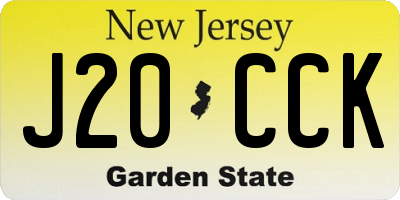NJ license plate J20CCK