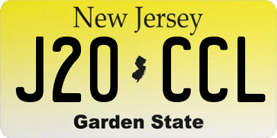 NJ license plate J20CCL