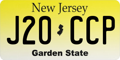 NJ license plate J20CCP
