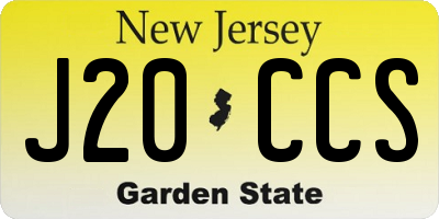 NJ license plate J20CCS