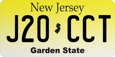 NJ license plate J20CCT