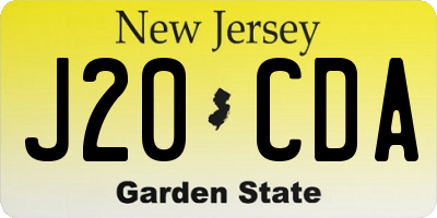 NJ license plate J20CDA