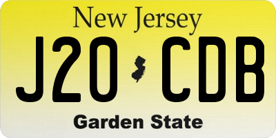 NJ license plate J20CDB