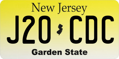 NJ license plate J20CDC