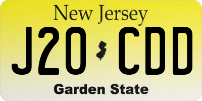 NJ license plate J20CDD