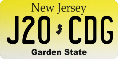 NJ license plate J20CDG